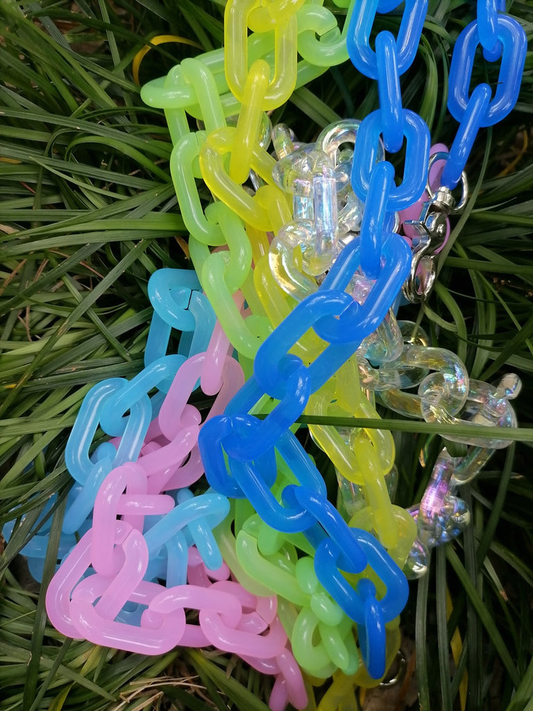 FishSheep Neon Color Acrylic Chain Necklace For Men Women Harajuku Punk Resin Big Choker Necklace 2021 Jewelry