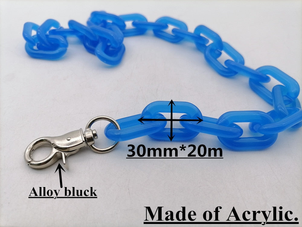 FishSheep Neon Color Acrylic Chain Necklace For Men Women Harajuku Punk Resin Big Choker Necklace 2021 Jewelry