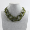 FishSheep Frosted Olive Green Acrylic Choker Necklace For Women Resin Big Chunky Chain Pendant Necklaces 2021 Jewelr