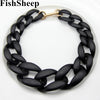 FishSheep Punk Acrylic Chunky Chain Choker Necklace Statement Long Chain Link Big Pendants Necklaces 2021  Women Jewelry