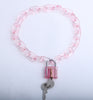 FishSheep Rock Acrylic Clear Lock Pendant Necklace For Women Pink Resin Lock Long Transparent Chain Choker Necklace 2021 Jewelry