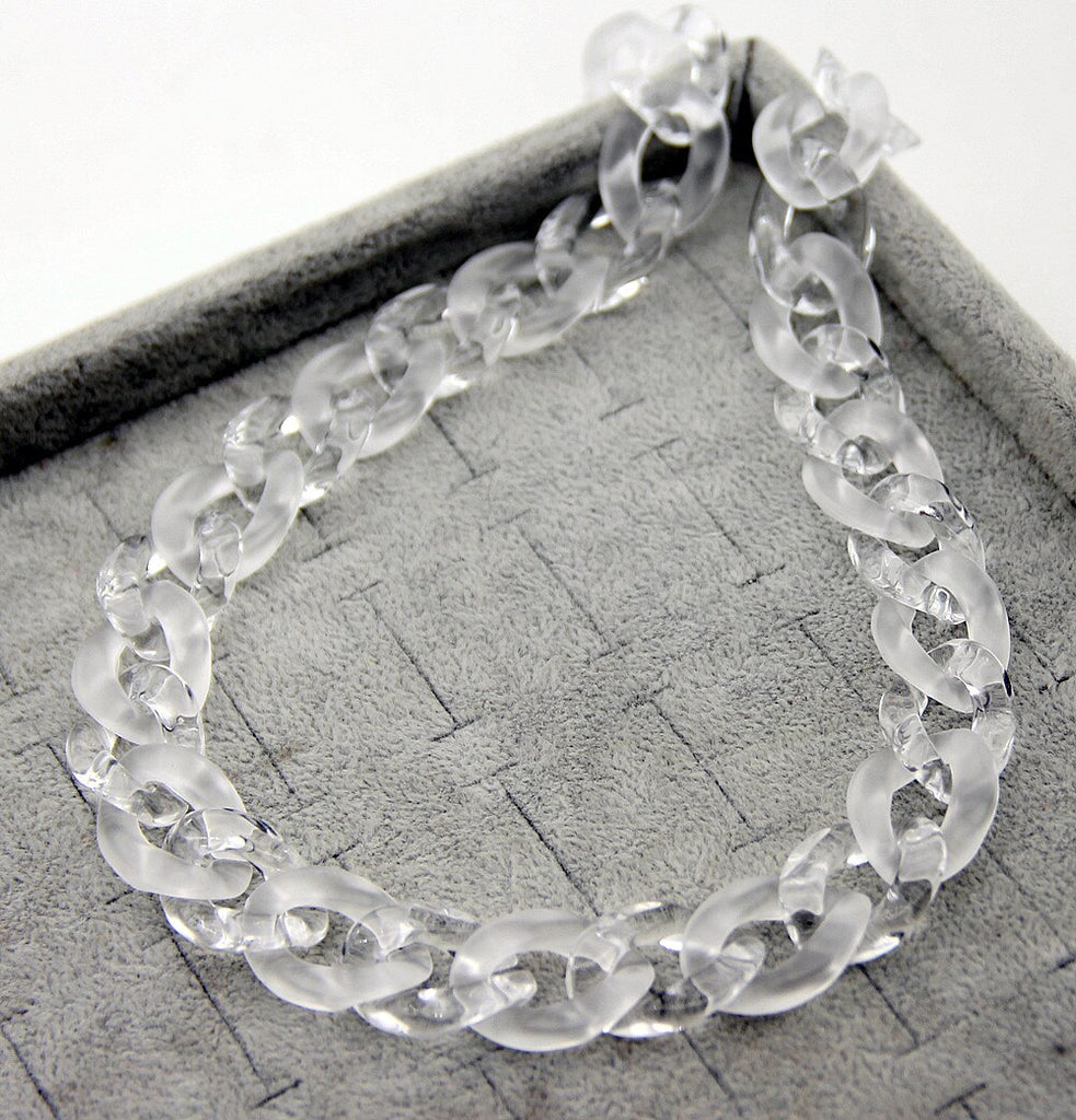 FishSheep Rock Punk Clear Acrylic Chain Necklace For Men Women Mixed Color Chain Lock Pendant Necklace 2022 Jewelry Gift