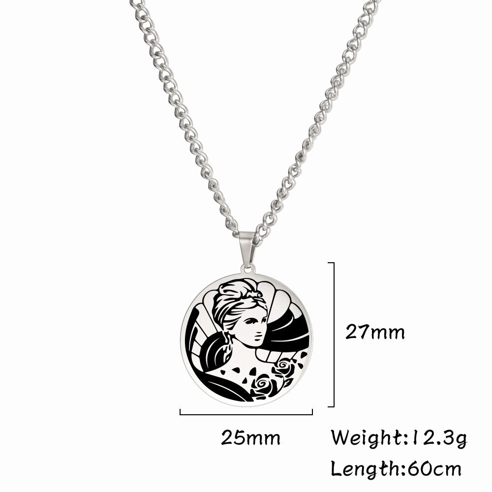 Fishhook Greek Mythology APHRODITE Necklace God King Of Bueaty Love Supernatural Gold Color Stainless Steel Gift For Man Woman