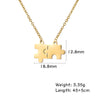 Fishhook Jigsaw Puzzle Hollow Hexagon Circle Necklace Small Gold Color Stainless Steel Women Girl Man Lover Pendant Gift Jewelry