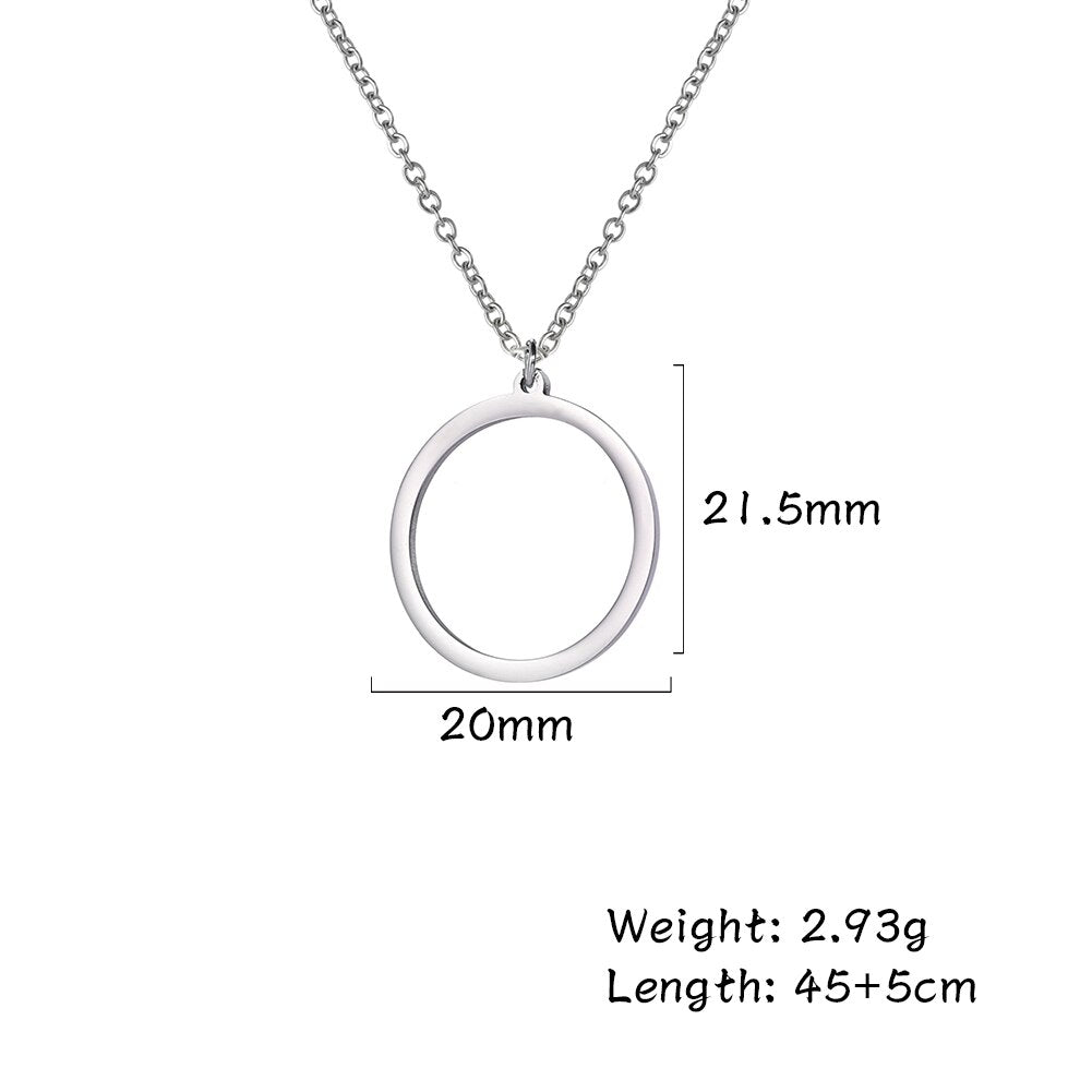 Fishhook Jigsaw Puzzle Hollow Hexagon Circle Necklace Small Gold Color Stainless Steel Women Girl Man Lover Pendant Gift Jewelry