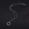 Fishhook Jigsaw Puzzle Hollow Hexagon Circle Necklace Small Gold Color Stainless Steel Women Girl Man Lover Pendant Gift Jewelry