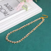 Fishhook  Zircon Copper White Pearl Beads Short Choker Necklace Rose Gold Color Bohemia Gift For Woman Girl Chain Jewelry