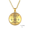 Fishhook Ogou Feray Voodoo Loa Veve Pendant Necklaces Vodoun Lwa Talisman for Victory Jewelry Hoodoo Amulet Jewelry for Men
