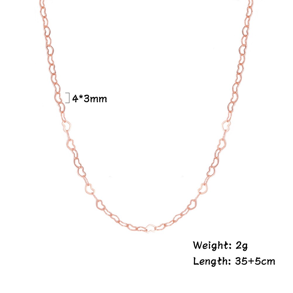 Fishhook Short Choker Necklace Heart Star Hollow Rose Gold Color Boho Bohemia Gift For Woman Girl Chain Necklaces Jewelry