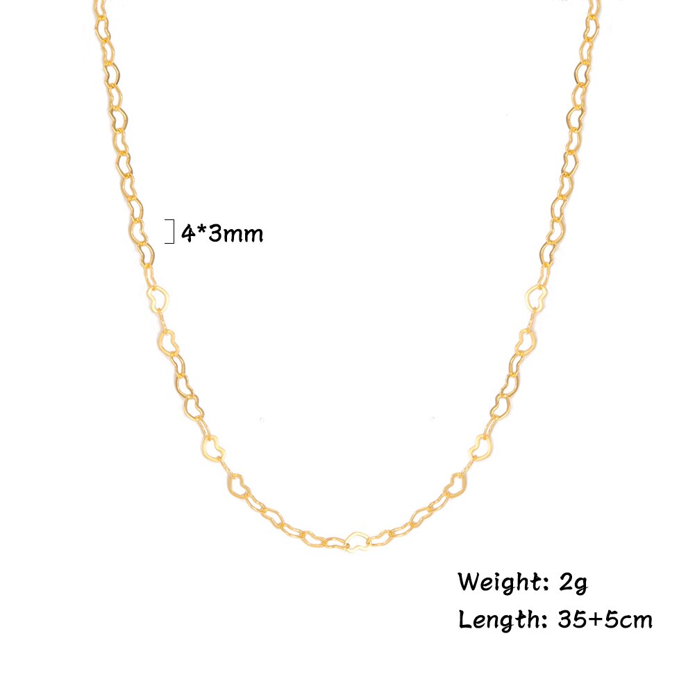 Fishhook Short Choker Necklace Heart Star Hollow Rose Gold Color Boho Bohemia Gift For Woman Girl Chain Necklaces Jewelry