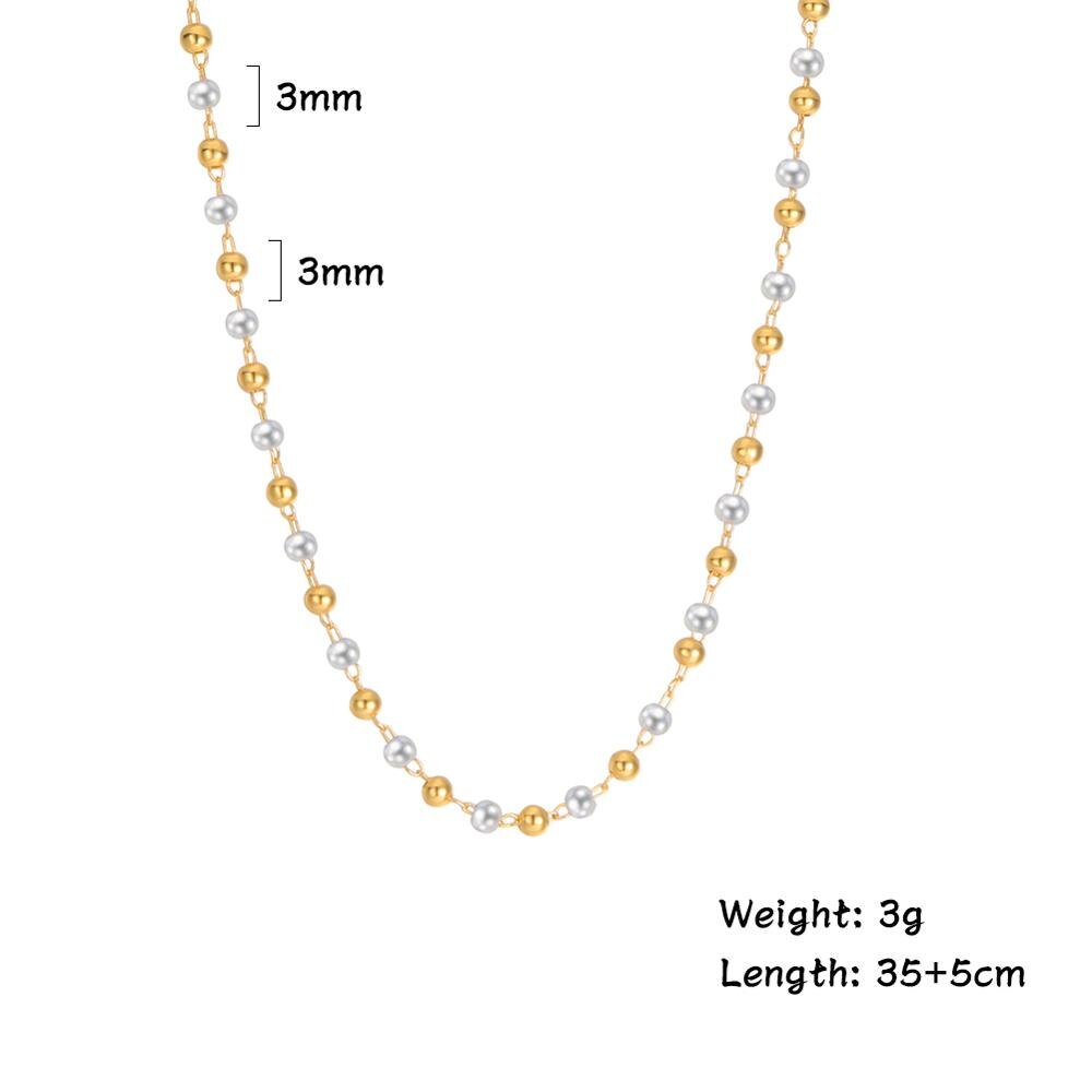 Fishhook Short Choker Necklace White Pearl Beads Rose Gold Color Boho Bohemia Gift For Woman Girl Chain Necklaces Jewelry