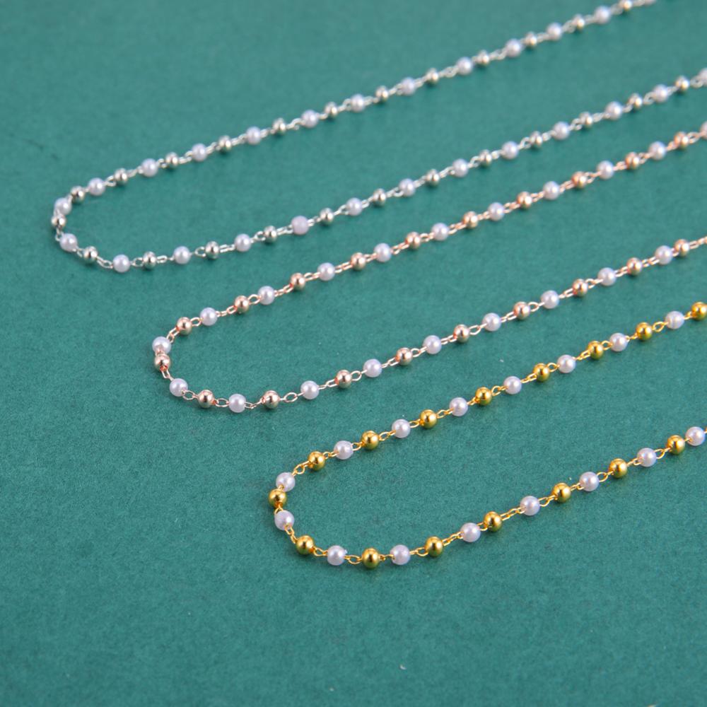 Fishhook Short Choker Necklace White Pearl Beads Rose Gold Color Boho Bohemia Gift For Woman Girl Chain Necklaces Jewelry