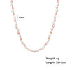 Fishhook Short Choker Necklace White Pearl Beads Rose Gold Color Boho Bohemia Gift For Woman Girl Chain Necklaces Jewelry
