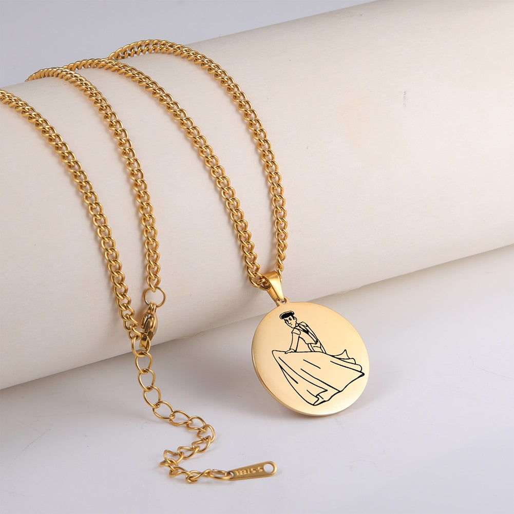 Fishhook Spanish Bullfighter Necklace Spain Supernatural Hero Bull Rose Gold Color Stainless Steel Gift For Man Woman Jewelry