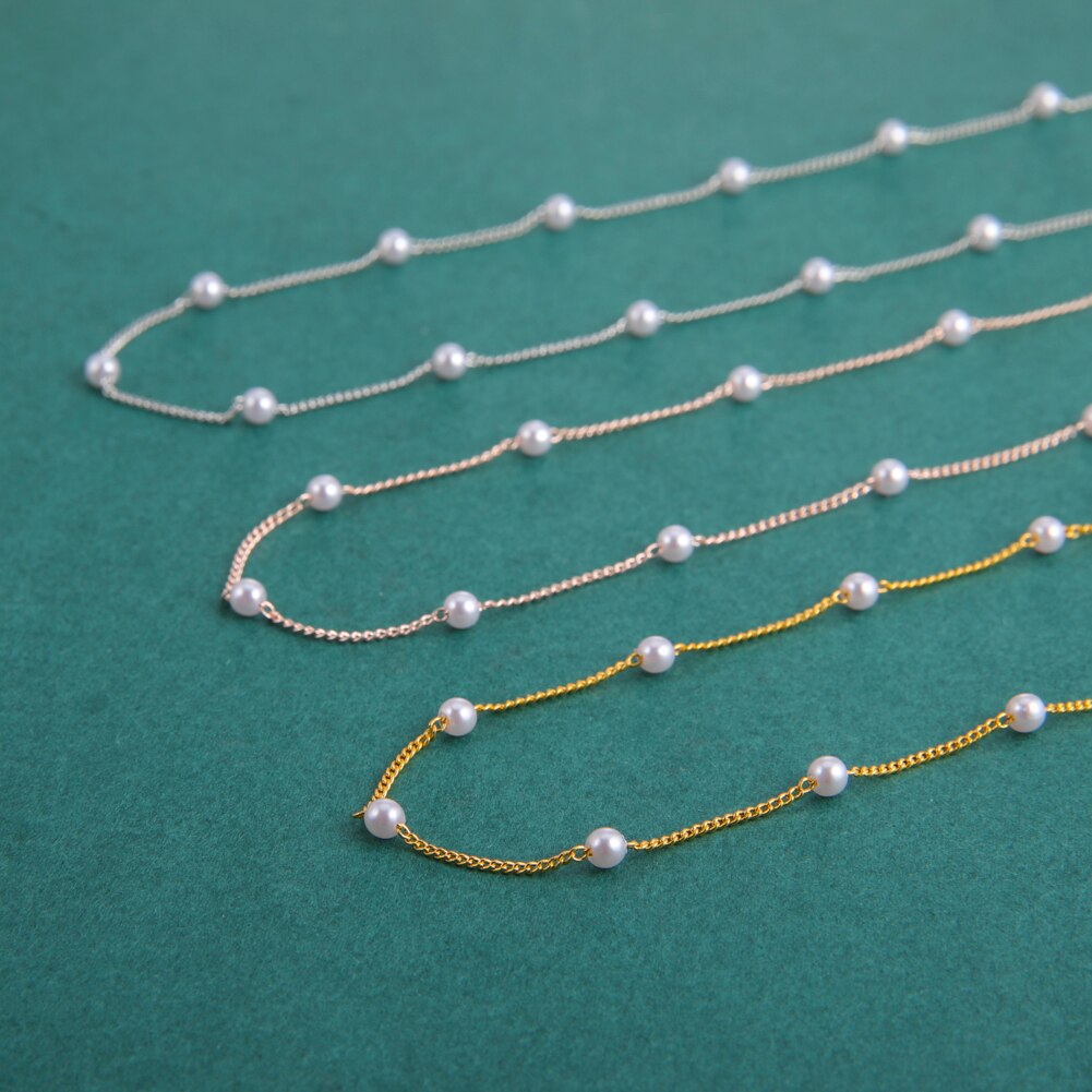 Fishhook White Pearl Beads Short Choker Necklace Rose Gold Color Boho Bohemia Gift For Woman Girl Chain Necklaces Jewelry New