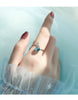 Fishtail Crystal Silver Color Adjustable Open Ring Girl  Beach Party Birthday Gift Jewelry