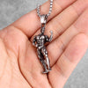 Fitness Bodybuilding Long Men Necklaces Pendants Chain Punk for Boyfriend Male Stainless Steel Jewelry Creativity Gift