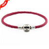 Fits European Bead Charms Rose Leather Bracelets and Necklace for Women Jewelry Making 925 Sterling Silver Jewelry Clasp