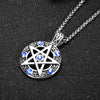 Five-Pointed Star Round Hollow Pendant Men's Necklace Blue Zircon Inlaid Accessories Accessories Party Jewelry