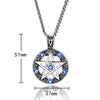Five-Pointed Star Round Hollow Pendant Men's Necklace Blue Zircon Inlaid Accessories Accessories Party Jewelry