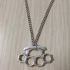 Five-pointed star Cross Fairy dumbbel Hidden button Brass Knuckle Dusters-Charm Statement Sweater Chain Necklace Pendant jewelry