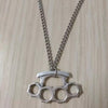 Five-pointed star Cross Fairy dumbbel Hidden button Brass Knuckle Dusters-Charm Statement Sweater Chain Necklace Pendant jewelry