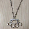 Five-pointed star Cross Fairy dumbbel Hidden button Brass Knuckle Dusters-Charm Statement Sweater Chain Necklace Pendant jewelry