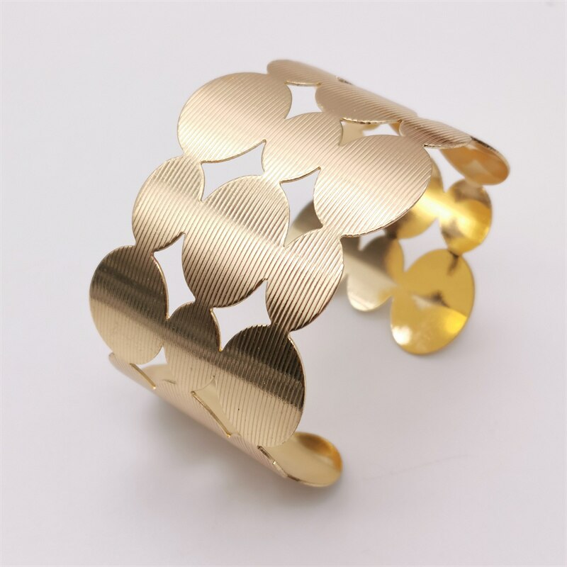 Fkewyy  Charm Bracelets For Women Gold Color Hollow Bracelets Designer Gothic Accessories Alloy Statement  Jewelry Bangles