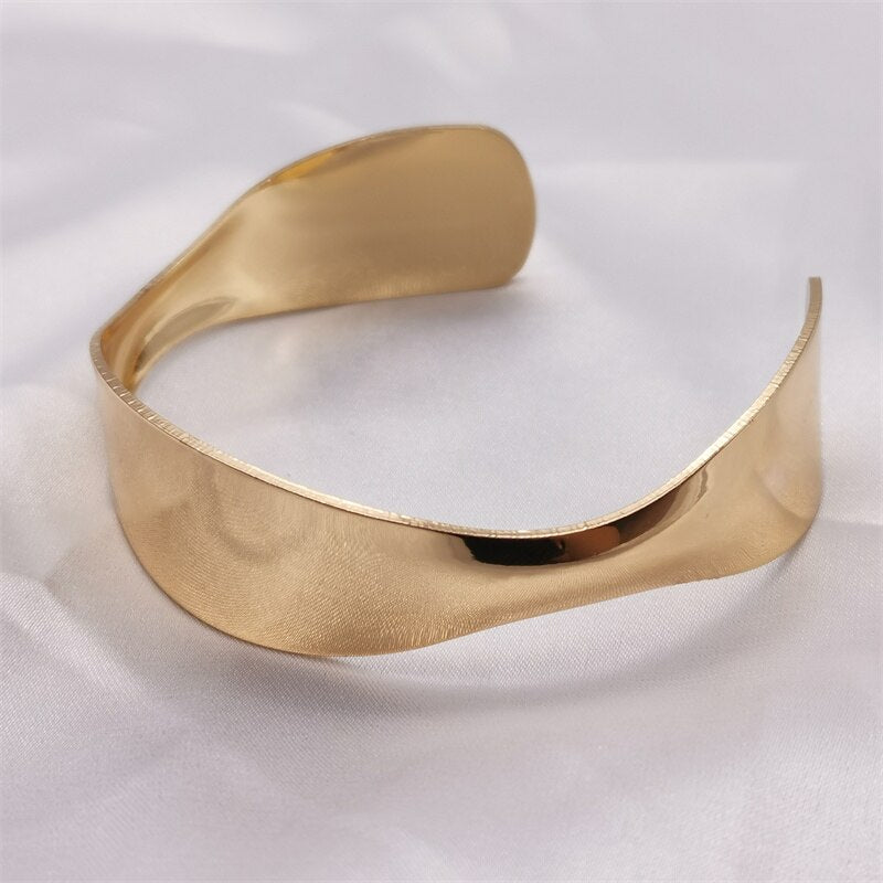 Fkewyy  Charm Bracelets For Women Gold Color Hollow Bracelets Designer Gothic Accessories Alloy Statement  Jewelry Bangles