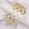 Fkewyy  Charm Bracelets For Women Gold Color Hollow Bracelets Designer Gothic Accessories Alloy Statement  Jewelry Bangles