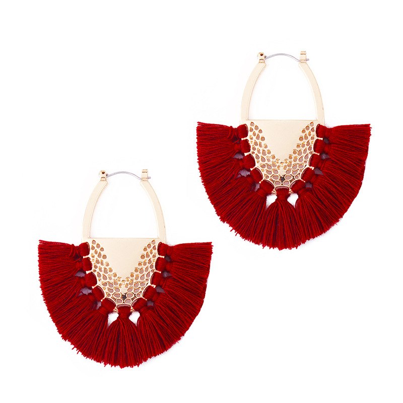 Flabella Cotton Tassel Earring Drop Earrings Bohemia S925 Pin Hyperbole Jewelry Vintage Long Women's Fashion European Style Sexy