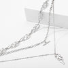 Flame Choker Necklace Silver Color Fire Pendant Multilayer Clavicle Chains Boy Girl Punk Charm Jewelry Gothic Cool Accessory
