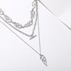 Flame Choker Necklace Silver Color Fire Pendant Multilayer Clavicle Chains Boy Girl Punk Charm Jewelry Gothic Cool Accessory