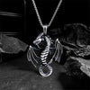 Flame Dragon Pendant Personality Punk Necklace Retro Stainless Steel Chain Necklace For Boys  Gothic Berserk