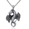 Flame Dragon Pendant Personality Punk Necklace Retro Stainless Steel Chain Necklace For Boys  Gothic Berserk