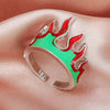 Flame Open Rings For Women Men Metal Gothic Fire Design Punk Ring 2023 Trend Aesthetics Party Jewelry Gift anillos mujer