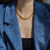 Flashbuy Trendy Gold Color Thick Chain Necklace for Women Stainless Steel Chunky Chain Choker Necklace Minimalist Couple Jewelry