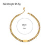 Flashbuy Trendy Gold Color Thick Chain Necklace for Women Stainless Steel Chunky Chain Choker Necklace Minimalist Couple Jewelry