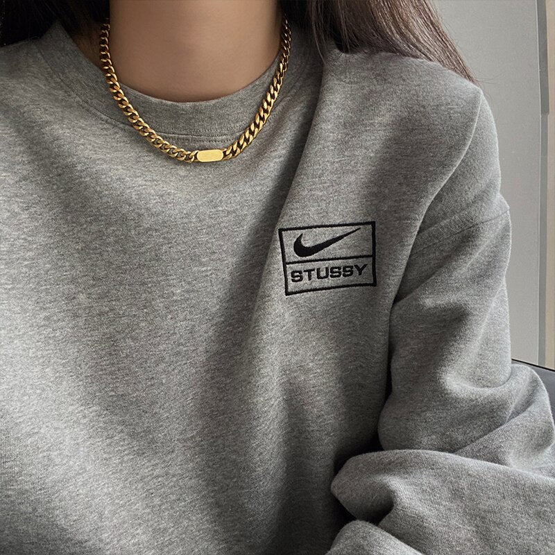 Flashbuy Trendy Gold Color Thick Chain Necklace for Women Stainless Steel Chunky Chain Choker Necklace Minimalist Couple Jewelry