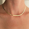 Flat Snake Bone Chain Ladies Necklace Simple Blade Short Clavicle Chain For Women Gift