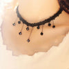 Flawless Women Black Beads Necklace Tassel Pendant Choker Bib Collar Necklace Jewelry Charm Choker Simulated Pendant Jewelries
