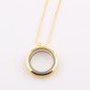 Float Locket Necklace Glass Float Charms Memory Locket Pendant Chain Necklace ZN94