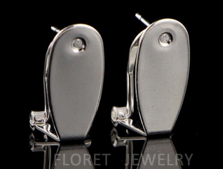 100piece=50pairs Fingernail Earring Post Silver and Gold two colors jewelry findings accessories for making earrings