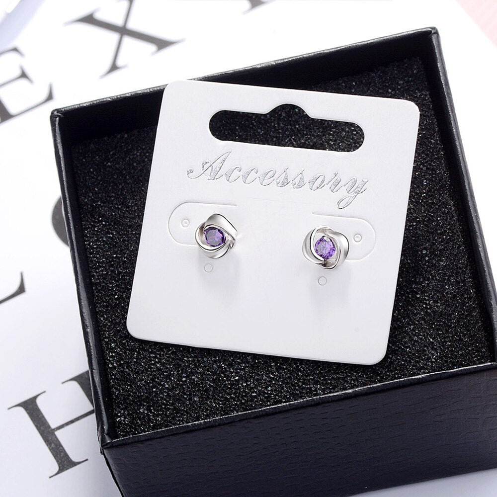 Flower 925 Stamp Silver Color  Jewelry Trendy Zircon Earrings For Women Retro Party Girls Gift Christmas