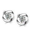 Flower 925 Stamp Silver Color  Jewelry Trendy Zircon Earrings For Women Retro Party Girls Gift Christmas