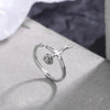Flower Adjustable Rings For Women 925 Stamp Silver Color Aesthetic Wedding Bride Jewelry Accessories