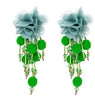 Flower Drop Earrings for Women Tassel Pom Pom Earrings floral Bohemian earing maxi statement jewelry Long Pendientes