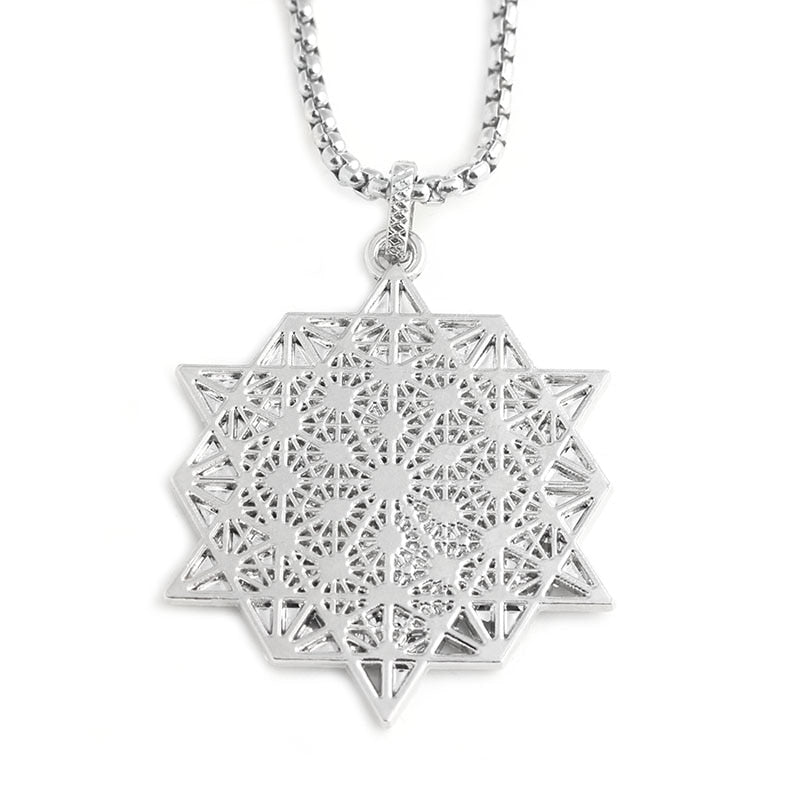 Flower of Life Charm Necklace Round Gold Silver Necklaces Pendants Mandala Jewelry for Women Mothers D Gift
