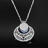 Flower of Life Stainless Steel Bohemian Necklace Women Flash Stone Silver Color Charm Necklaces Jewelry bijoux femme N4315S04