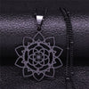 Flower of Life Stainless Steel Chain Necklace Women Silver Color Necklace Jewelry joyas de acero inoxidable para mujer N1120S02